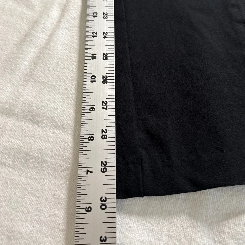 Black Wide Leg High Rise Pull On Trousers with Front Patch Pockets